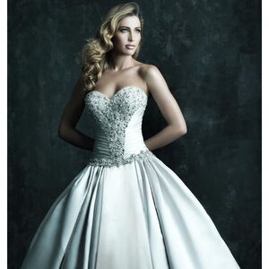 Allure couture bridal White sparkly gown couture wedding dress C240 NWOT 
S 14